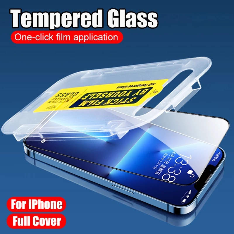 Pelindung Layar Tempered Glass Anti Debu Untuk iPhone 14 Pro Max 13 Pro Max 12 11 Pro Max Mini X Xs Max XR