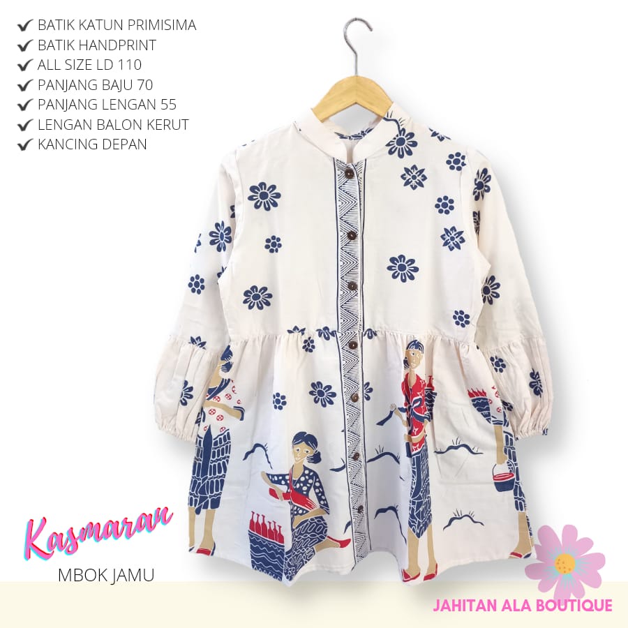 Blus kasmaran mbok jamu batik solo batik karakter atadan kerja blus wanita