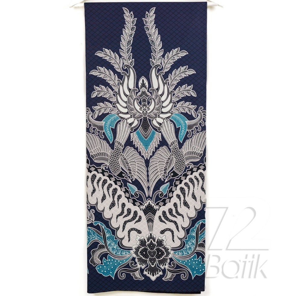 BATIK PRIA LENGAN PANJANG Aksara Slimfit Premium Biru Dongker Putih Biru Muda 726525 Cap 72 - Baju Kemeja Atasan Pakaian Setelan Batik Pria Cowok Laki Laki Remaja Keluarga Kantor Lengan Panjang Modern Slimfit Slim Fit Premium Kekinian