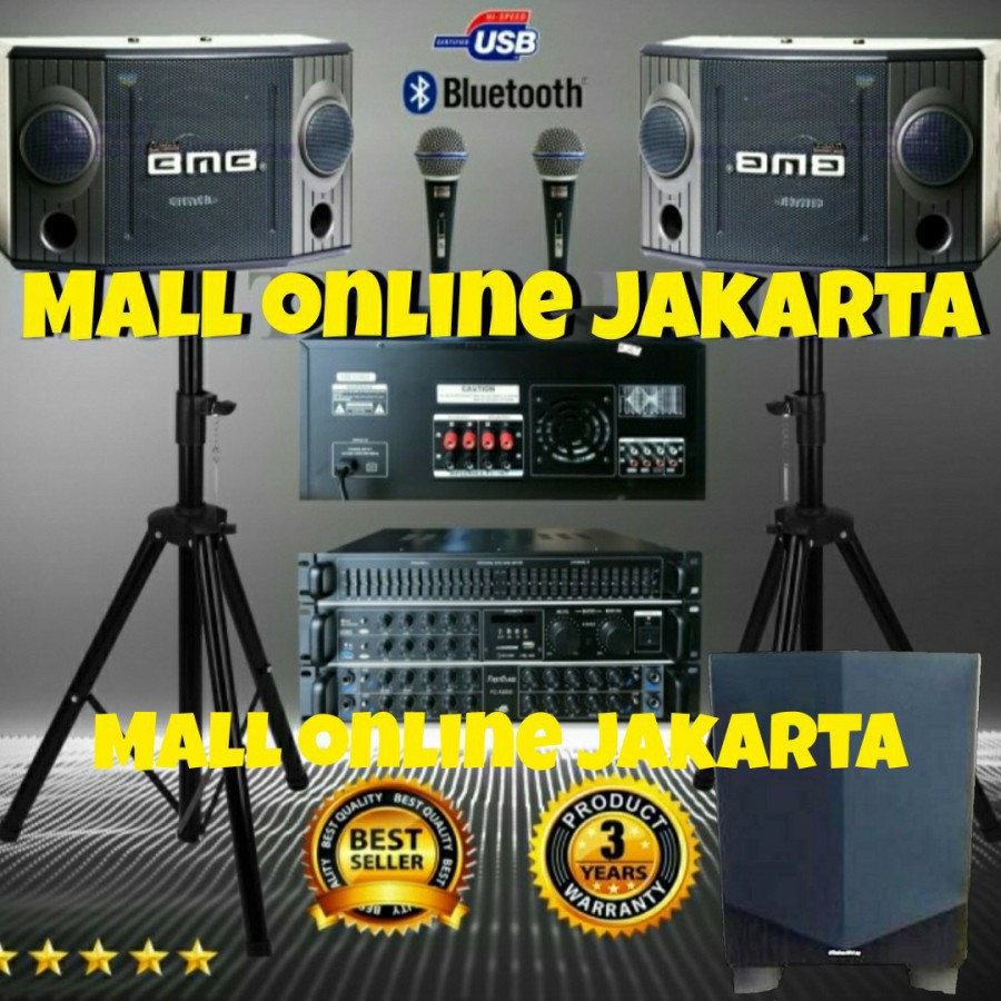 Paket sound system karaoke Bmb 8 inch Super bass Subwoofer 12 inch