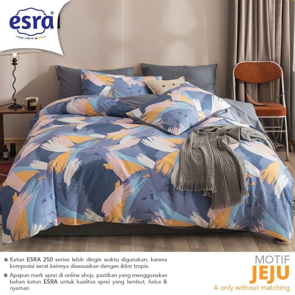 Bed Cover Esra - Jeju | Seprai Bed Cover Katun Motif Bunga