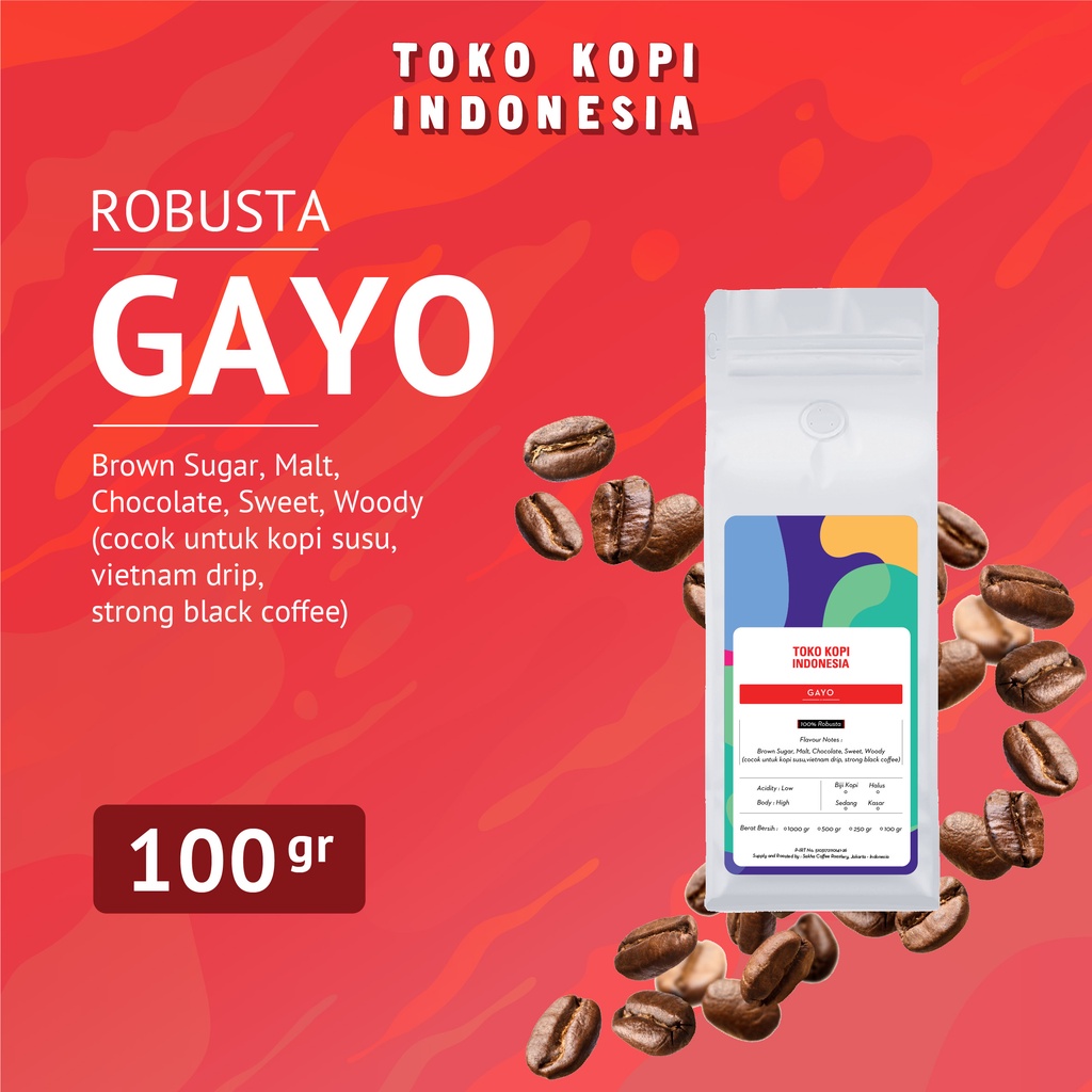 

Kopi Robusta Gayo Aceh 100gr Coffee Roast Beans Espresso Biji Bubuk