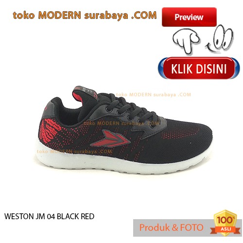 WESTON JM 04 BLACK RED sepatu casual sneakers