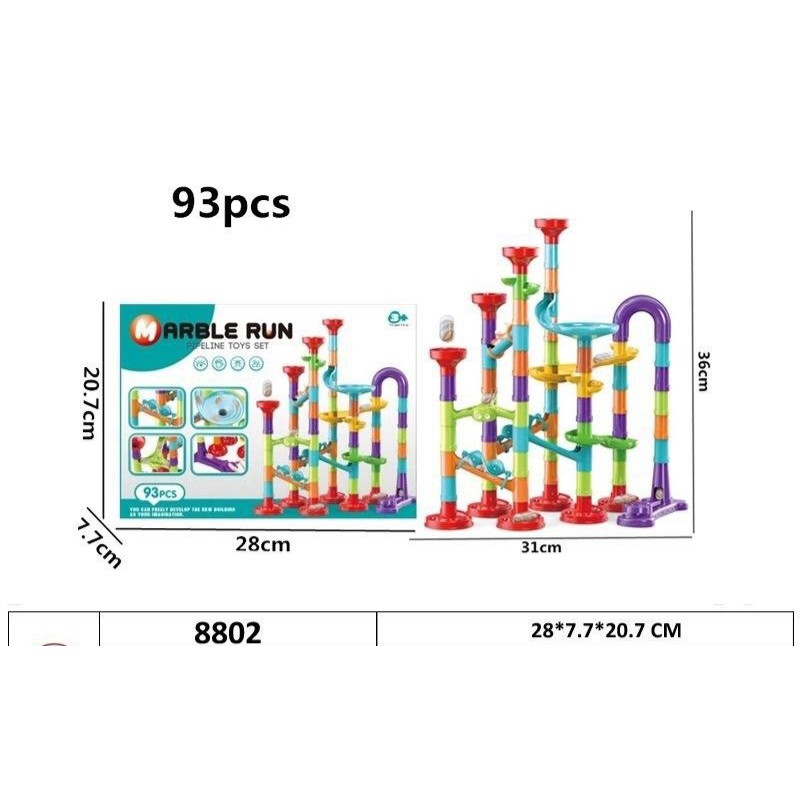 Mainan Marble Run race run balap kelereng - 93 pcs
