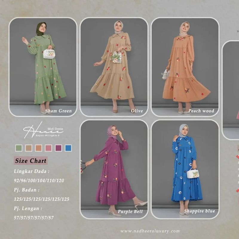 HANEE MIDI DRESS by Nadheera Dress [ NEW - Nadheera Dress ] Gamis Midi Nadheera Luxury