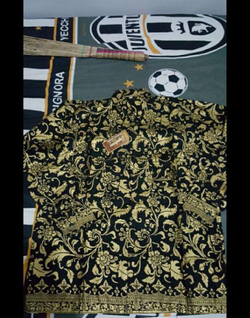 Tey-17 Batik Pria Asj Sa Hrb026 Kenongo Kemeja Tosca Pendek Pekalongan Padi M L Xl Sogan Tulis ::
