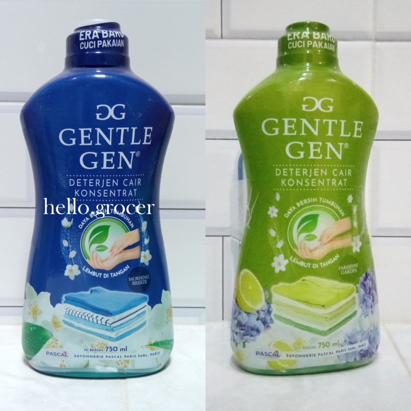 Gentle Gen Gentlegen Deterjen Cair Parisienne Garden (Hijau) Morning Breeze (Biru) 750 ml FREE CONTA