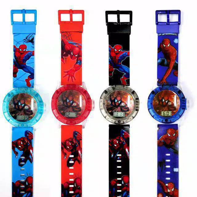 Jam Tangan Anak&quot; Laser Spiderman Strap Rubber(Dikirim Dari Jakarta Pusat)