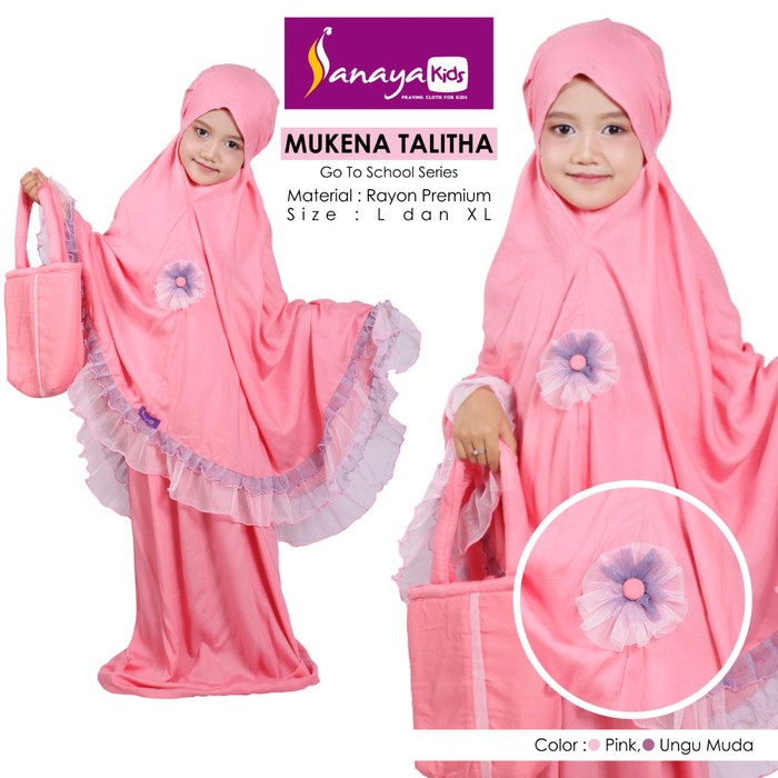 New!  Sanaya Kids Mukena Talitha size L (7-9th) - Go to School Series