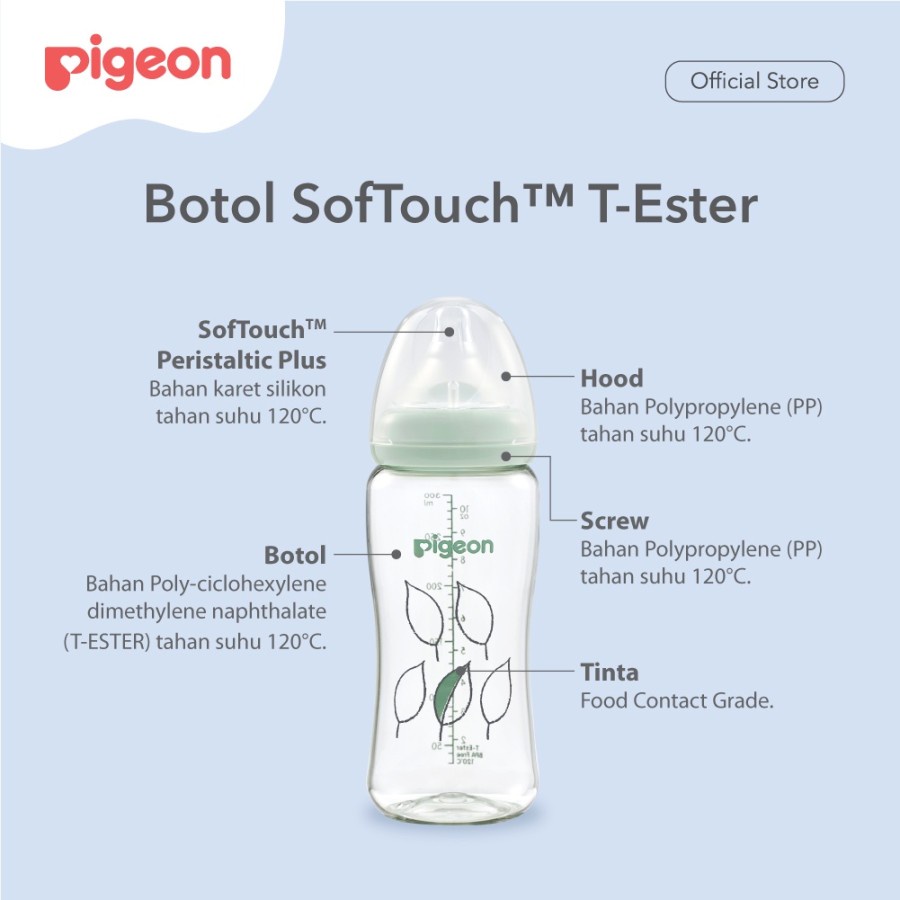 PIGEON Botol T-Ester Wide Neck 200ml / 300ml / Botol Susu Bayi