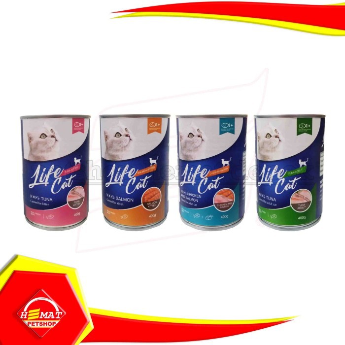 Makanan Basah Kucing Wet Food Life Cat Kitten Adult 400 gram murah kaleng 400gr