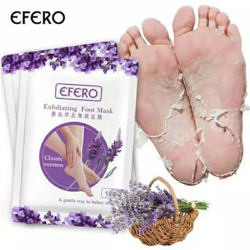 MASKER kaki pengelupas kulit Efero foot mask mengangkat sel mati Lavender untuk Pedicure 20