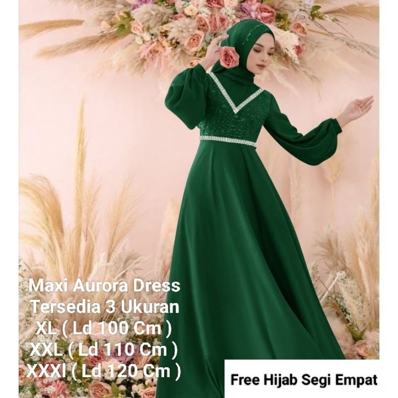 Gamis Perempuan Dewasa Terbaru Maxi Aurora Matt Moscrepe Ukuran Jumbo Model Kekinian Good qualty premium