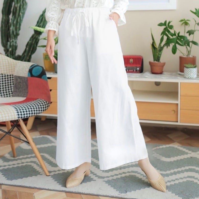WIDI KULOT PANTS Katun sigaret ramipant Linen celana WIDI KULOT PANTS Katun sigaret ramipant Linen celana