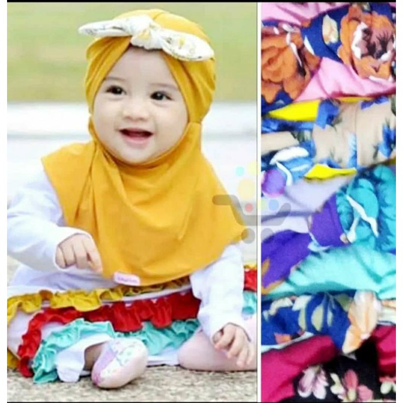 jilbab / anak / bayi / hijab /0-3 tahun Allsize/ SIMPUL / STOK