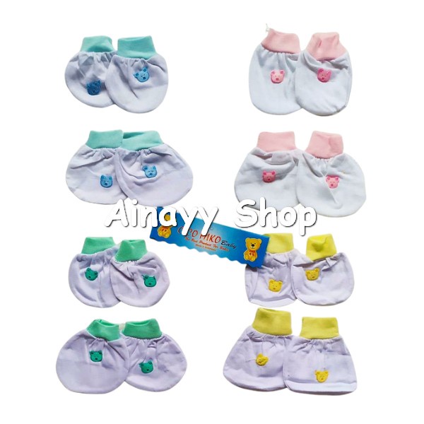 6 Set (12 Pasang) Sarung Tangan Bayi Dan Kaos Kaki Bayi Newborn Murah