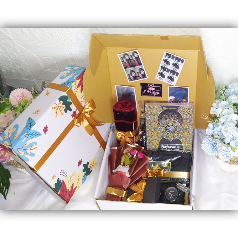 Hampers Perlengkapan Sholat Pria dan Jam Tangan Snille