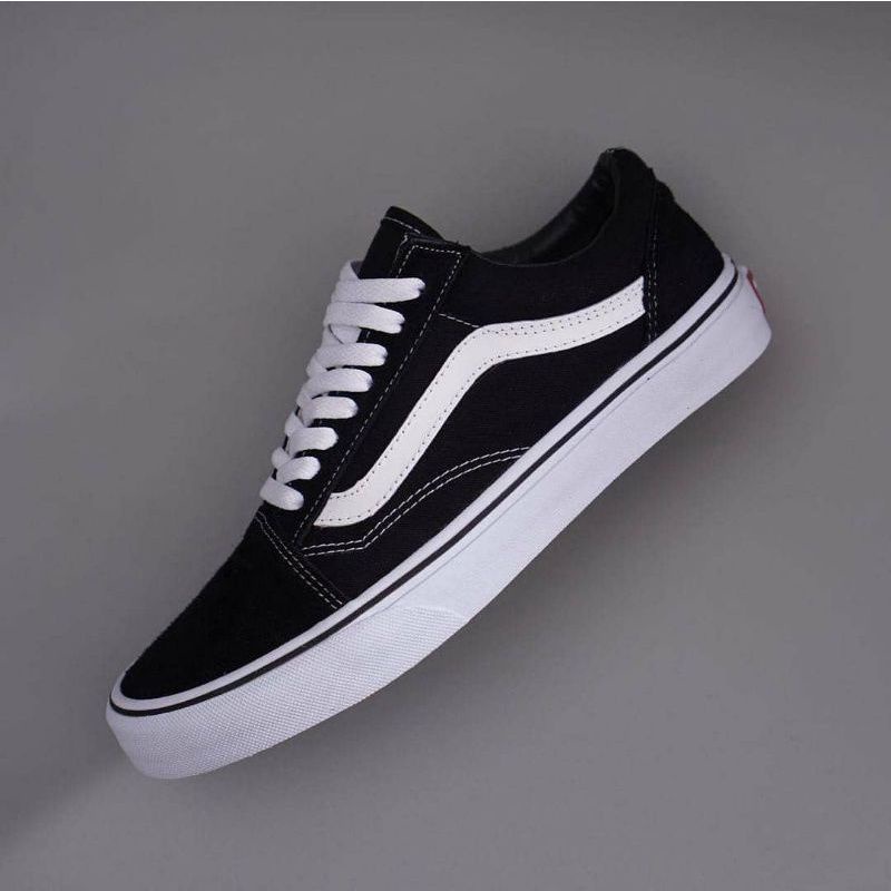 Sepatu VANS OLDSKOOL OG Black White Waffle High Quality-6