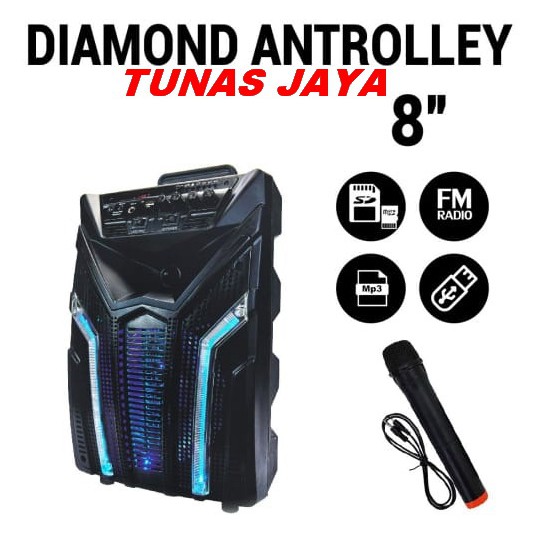 SPEAKER PORTABLE WIRELESS MEETING 8 INCH TANAKA DIAMOND ANTROLLEY 8 IN