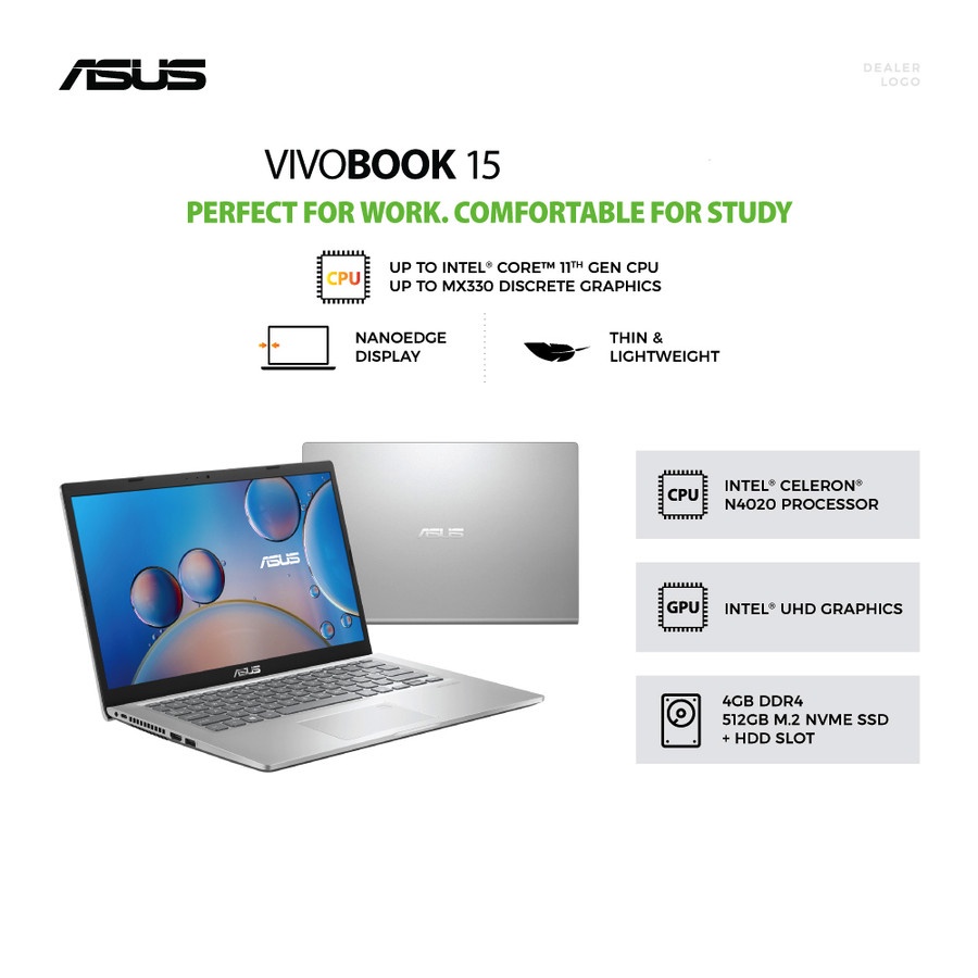 LAPTOP ASUS VIVOBOOK 15 A516MAO-HD454 - INTEL N4020 - SSD 512 GB