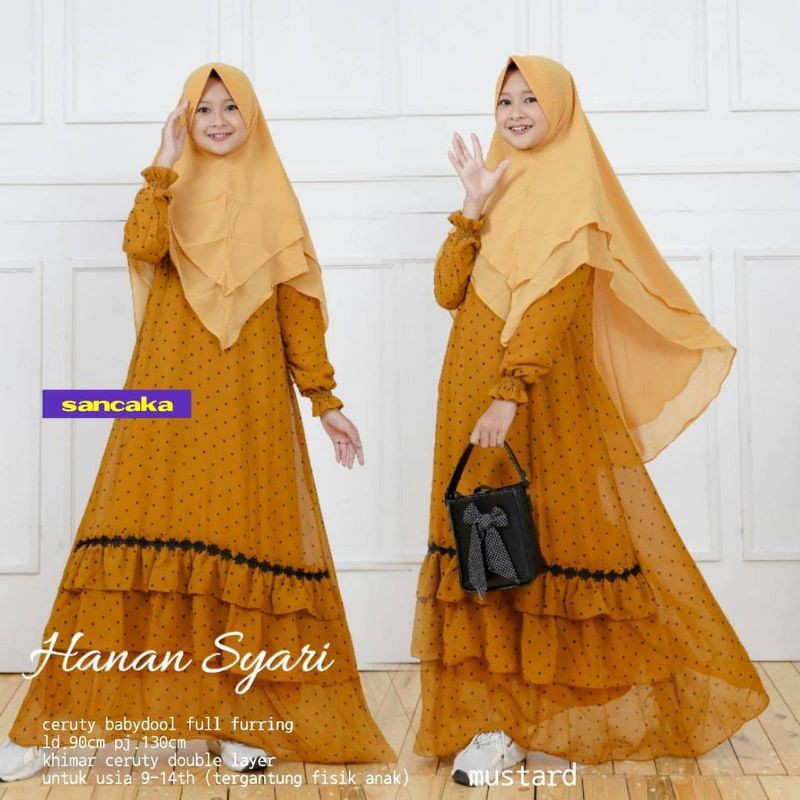 hanan syar'i/ gamis set anak