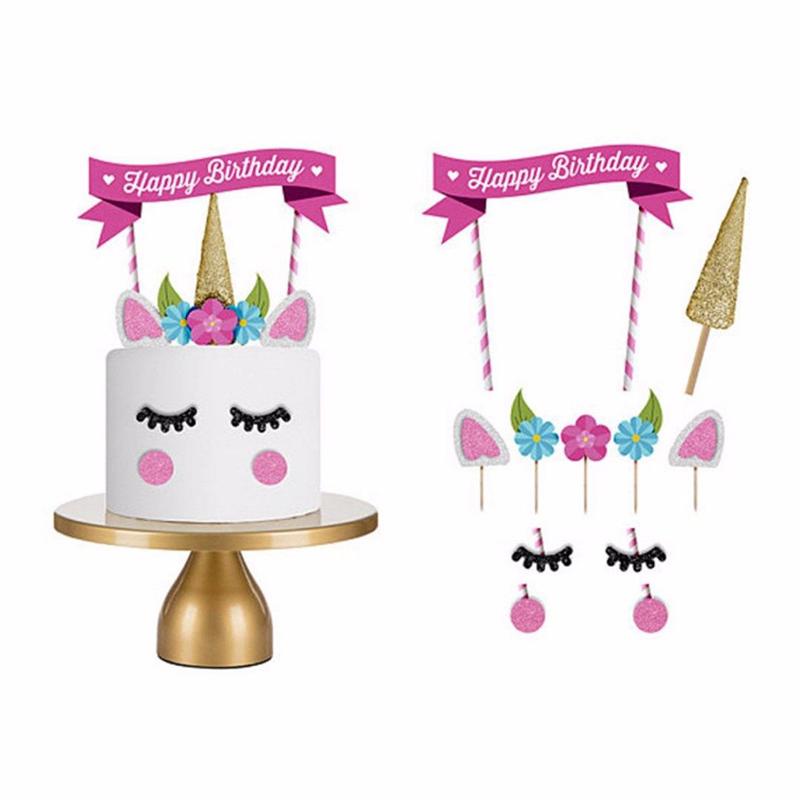 Tk 1 Set Lilin Topper Kue Ulang Tahun Bentuk Unicorn Untuk Dekorasi Pesta