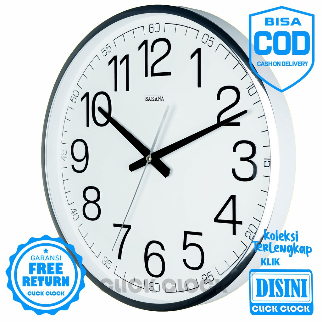 Jam Dinding Polos Dekorasi Rumah Bagus Wall Clock SAKANA 068N