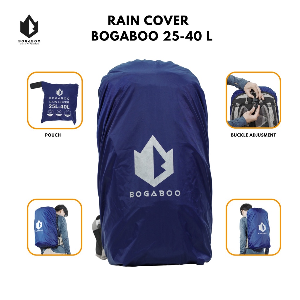 Cover Bag BOGABOO Waterproff 30 Liter (Bisa untuk 25-40 Liter)Sarung Pelindung TAS - Raincover - Rain Cover Bag Sarung Tas