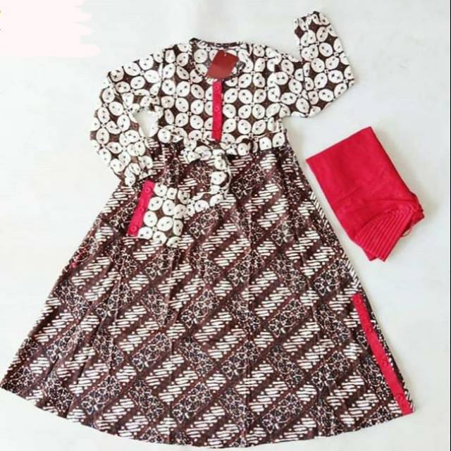 Gamis Dannis Anak batik size 6