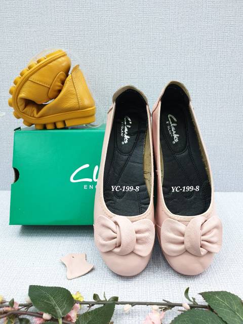 NEW !!! Sepatu Clarks radial Bow/sepatu wanita clarks kulit asli/Clarks radial bow