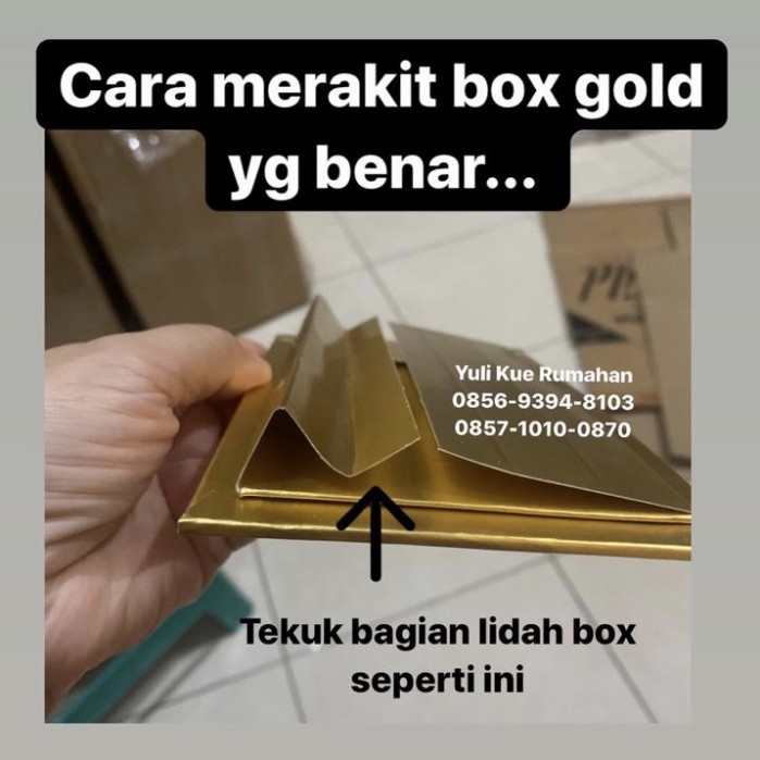 

504Omekho Box Gold Tutup Mika Isi 6Cupcake Uk.17X25X15 Jy60Jhh