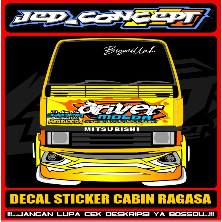 decal kabin ragasa / stiker kabin ragasa driver muda