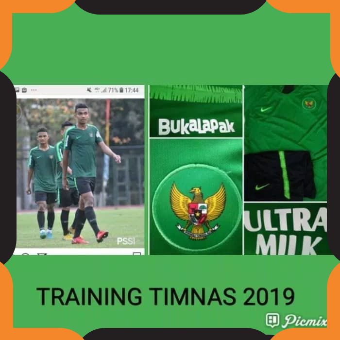 {COD}417 BAJU JERSEY BAJU SETELAN TIMNAS INDONESIA TRAINING HIJAU 2018/2019 KAOS GRADE ORI MURAH