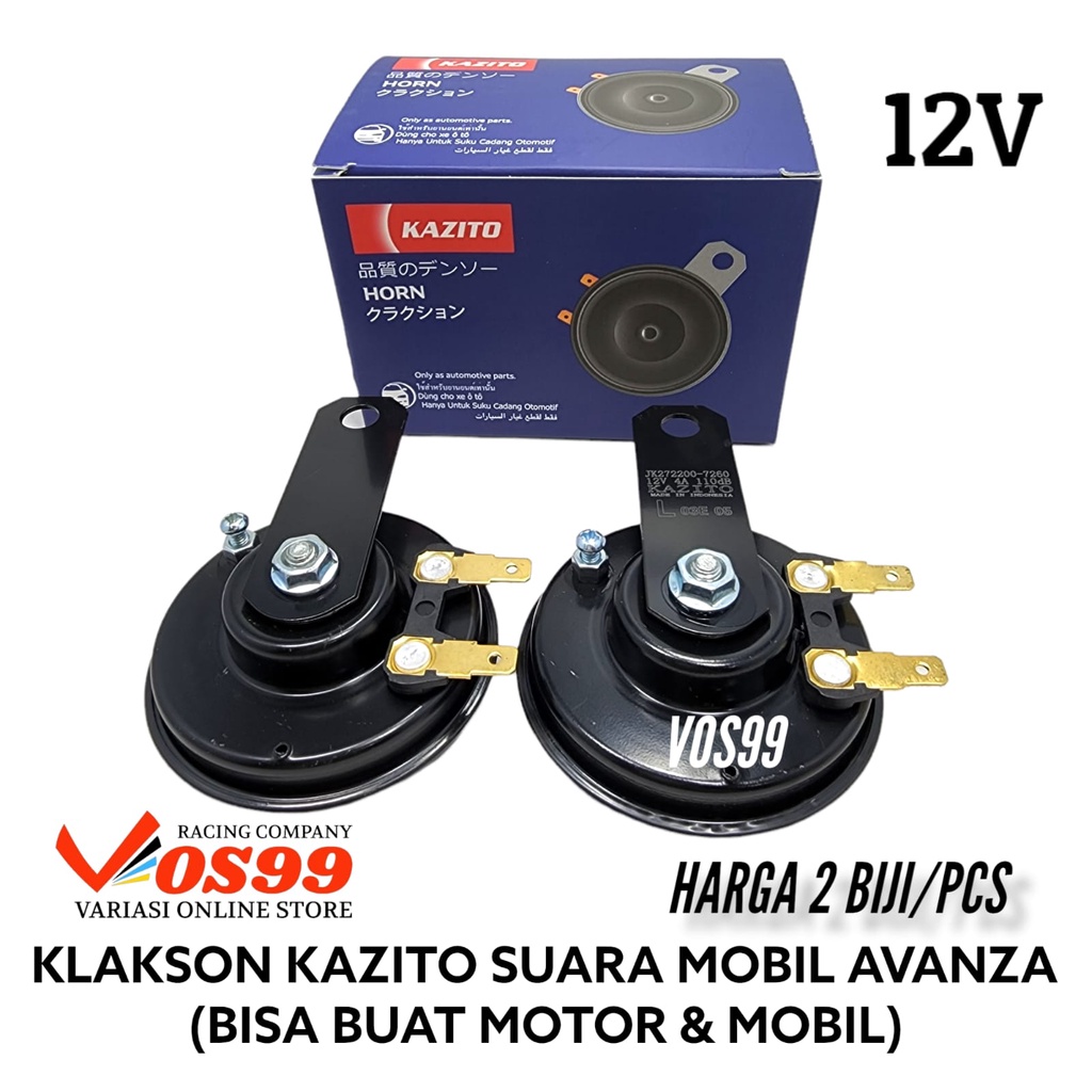 KLAKSON STANDAR KAZITO HORN SUARA MOBIL AVANZA 12V [ BISA BUAT MOBIL &amp; MOTOR ] UNIVERSAL