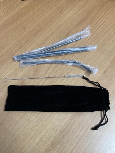 1 Set 5 Pcs Premium Reusable Stainless Drinking Straw Straws Sedotan Murah Anti Karat