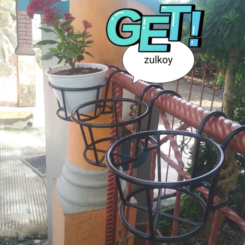 Gantungan Pot besi balkon Rak pot tanaman gantung