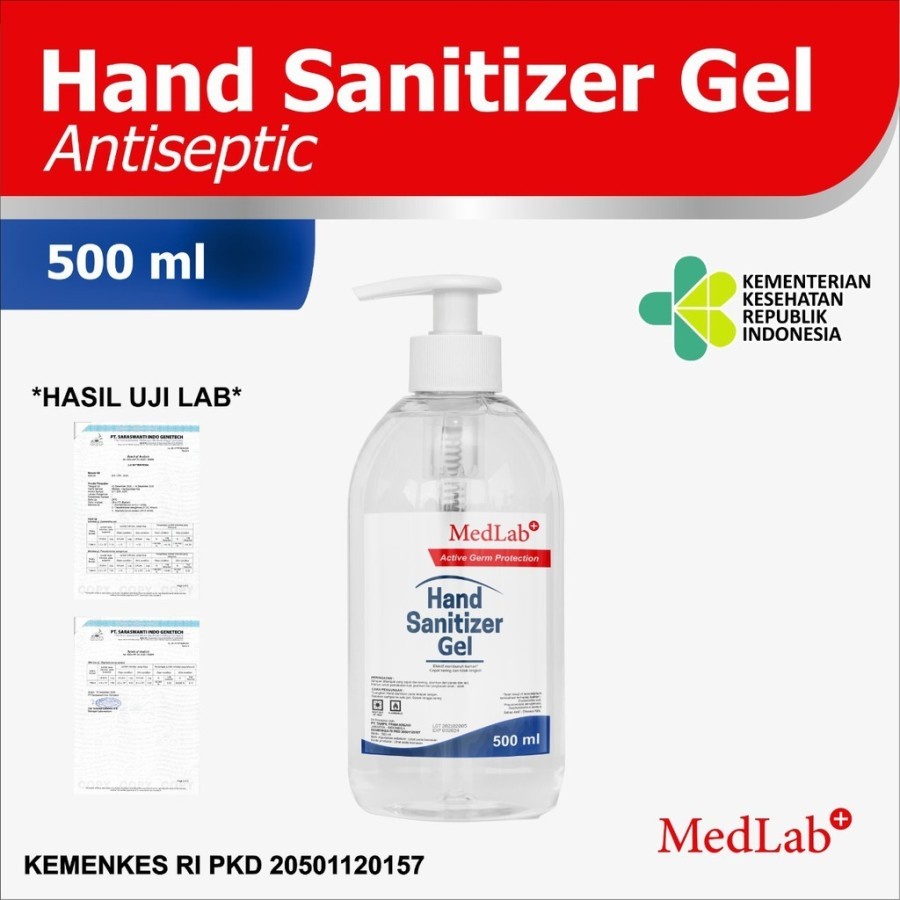 MEDLAB Hand Sanitizer Gel 500ml RESMI KEMENKES