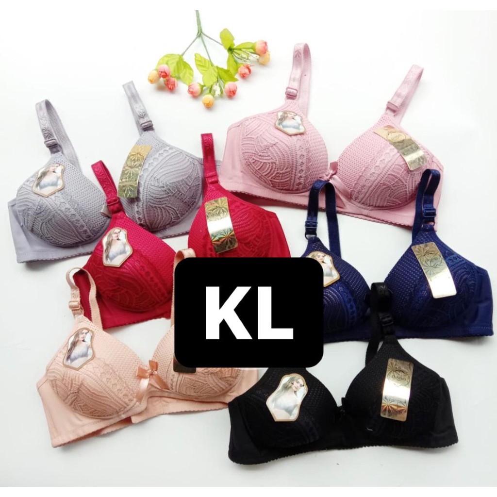 BH SUPER SOFT KAIT 3  | BRA KAIT 3 CUP B BUSA TIPIS  Bra/BH Busa Tipis Tak Berkawat Nilon Polos Brukat Kait 3