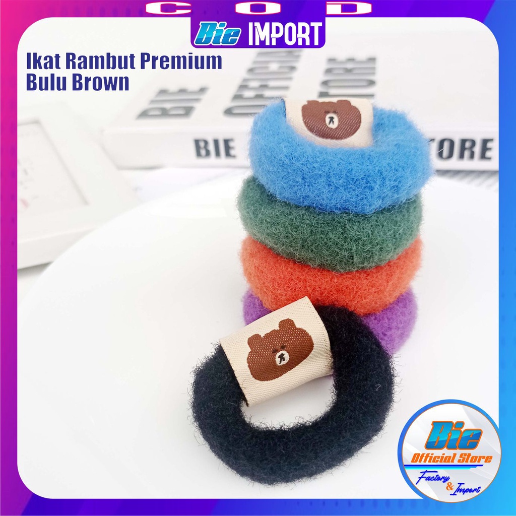 Ikat Rambut Donat Bulu Brown Premium Impor Best Seller