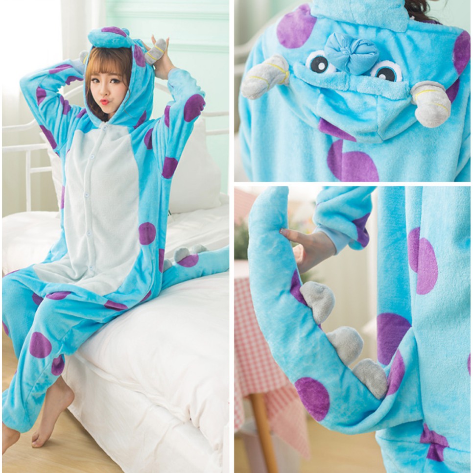 BAJU KOSTUM ONESIE PIYAMA KIGURUMI DINO SULLEY DEWASA