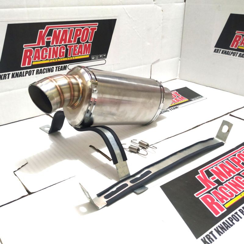 KNALPOT SILINCER OVAL POLOS BALAP DRAG SATRIA SONIC VEGA SUPRA JUPITER VARIO MIO BEAT MODIF RACING