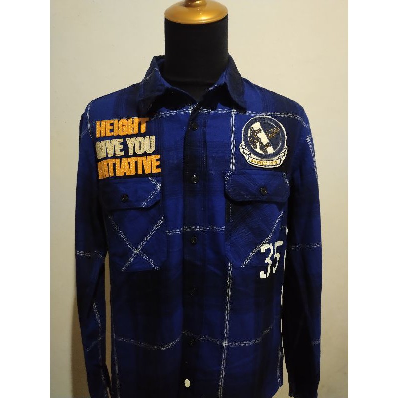 PL Kemeja Flannel Brand AVIREX USA