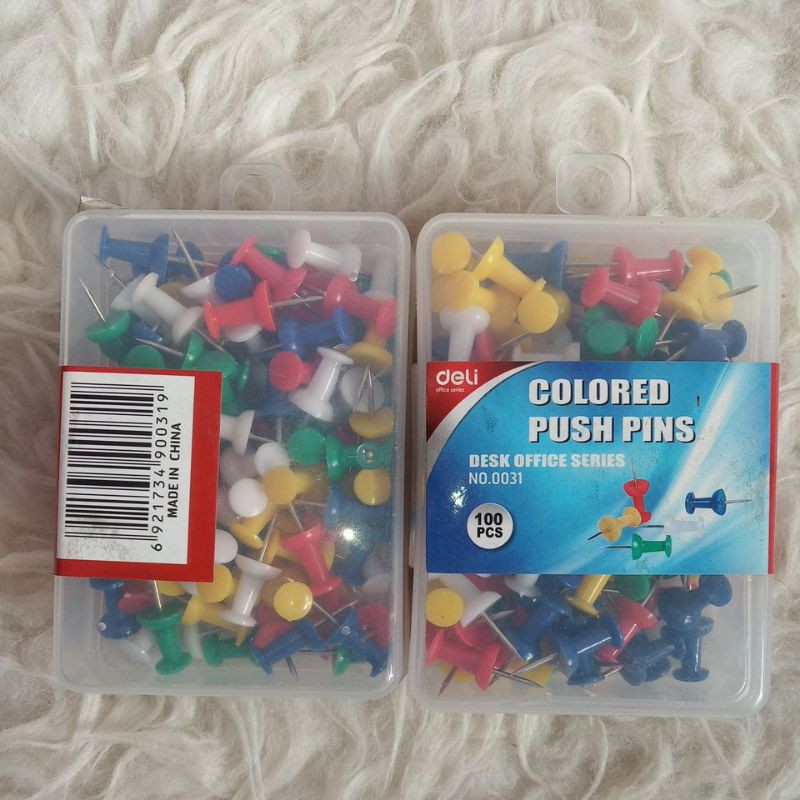 

Deli Colored Push Pin no. 0031/Push Pin Deli 100pcs