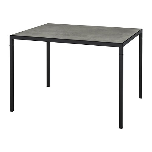 NYBODA Meja tamu dg daun meja dpt dibalik, abu-abu tua kesan beton/hitam