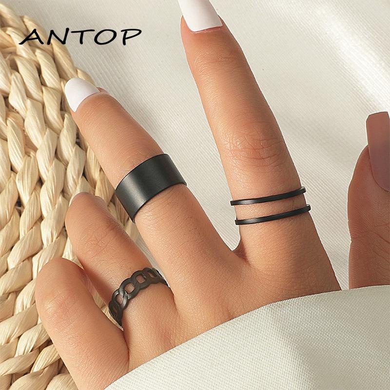 3pcs / Set Cincin Jari Knuckle Gaya Vintage Punk Hip-Hop Korea Untuk Pria Dan Wanita