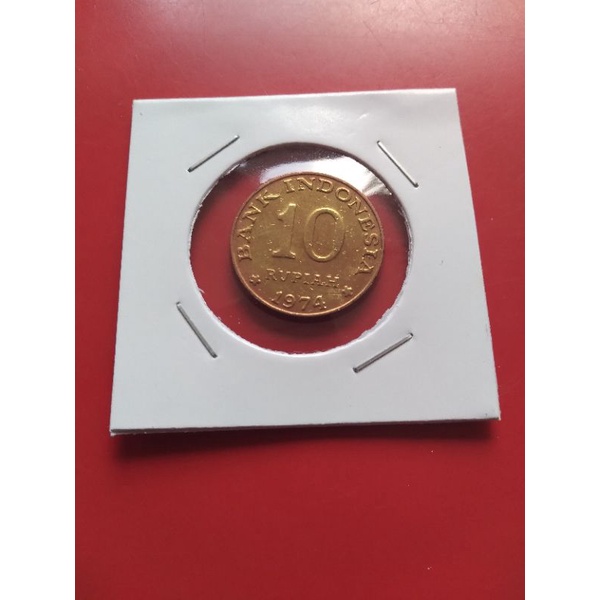 Koin 10 rupiah Tabanas kuning tahun 1974