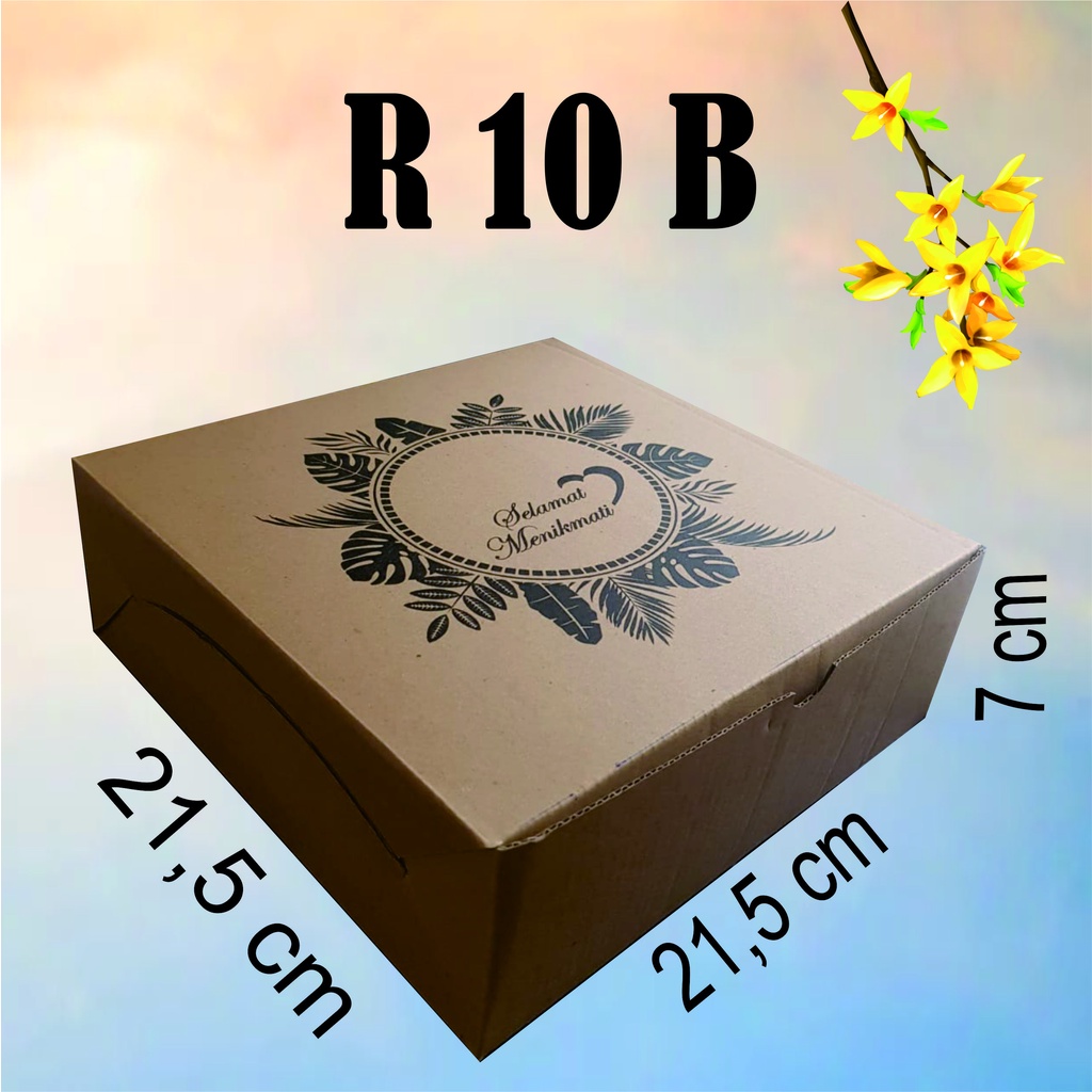 

R10B E-Flute motif 22x22 Dus/Kotak Hampers/Box/Suvenir Nasi Kue Roti