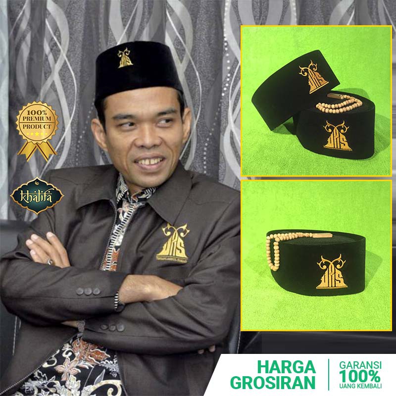 Peci UAS Bordir Original Promo Songkok Murah Grosir Kopiah Muslim Anak Dewasa Kopyah Hitam Polos