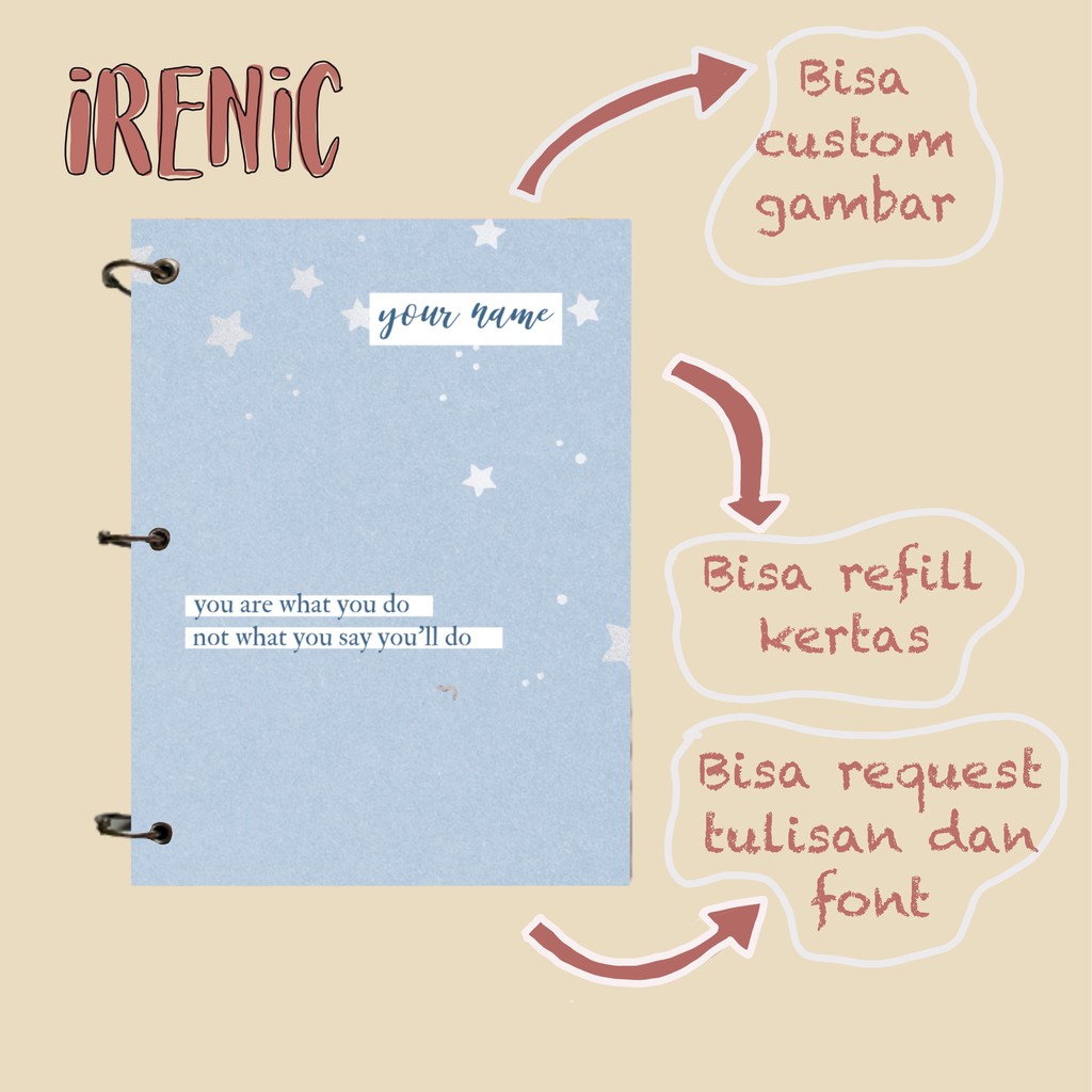 

Custom Notebook A5 Hard Cover Buku Catatan Binder Journal
