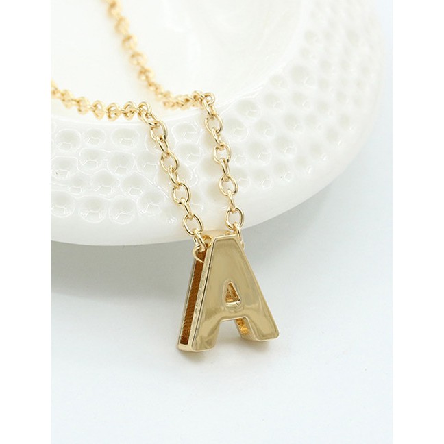 LRC Kalung Fashion Gold Color Letter A-I Shape Decorated E9284X